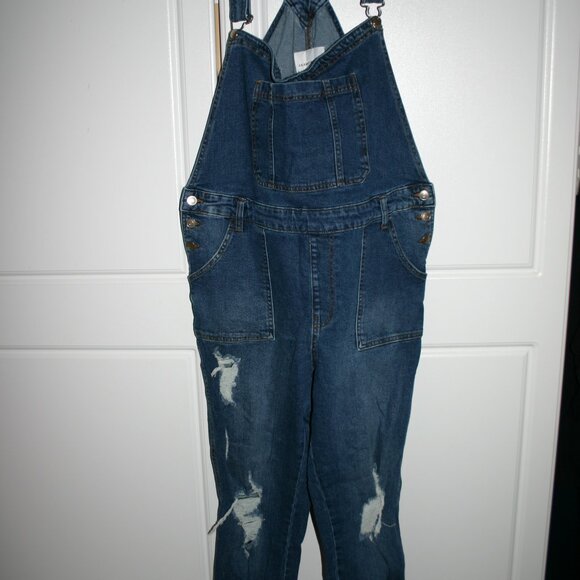 Celebrity Pink Blue Overalls - Picture 1 of 7